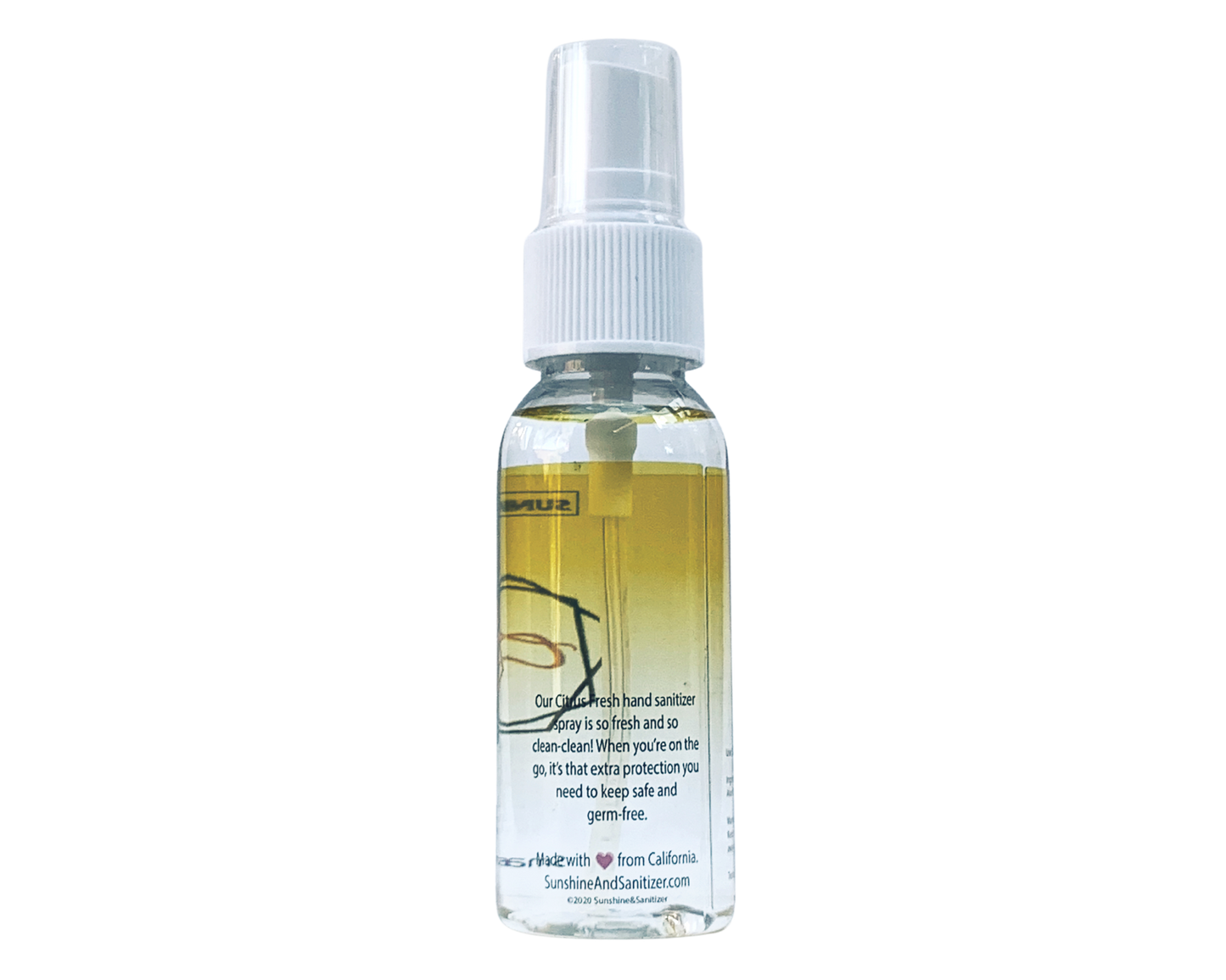 Hand Sanitizer Spray - Citrus Fresh Scented - with Aloe & Essential Oils by Sunshine & Sanitizer