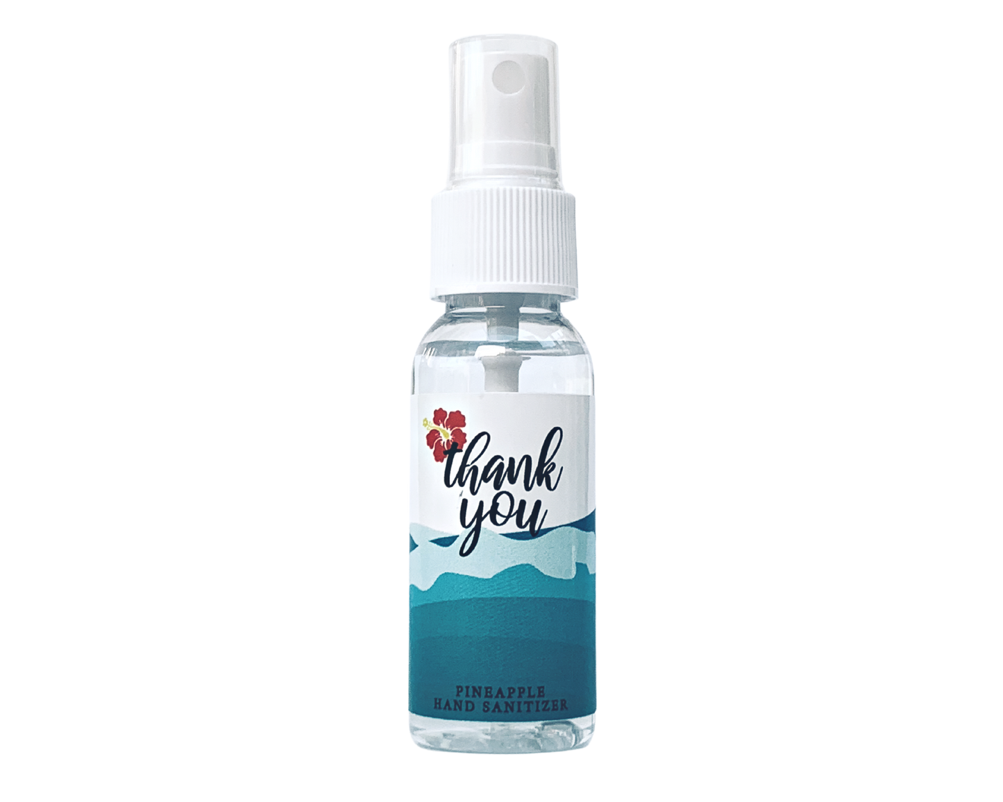 Hand Sanitizer Party Favor - Ocean Hibiscus - Thank You - with Aloe & Essential Oils by Sunshine & Sanitizer