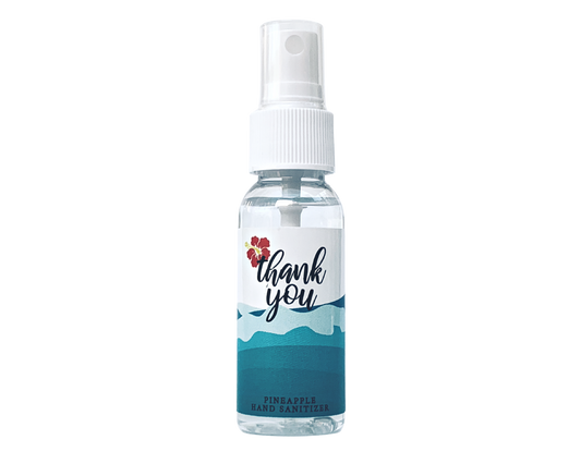 Hand Sanitizer Party Favor - Ocean Hibiscus - Thank You - with Aloe & Essential Oils by Sunshine & Sanitizer
