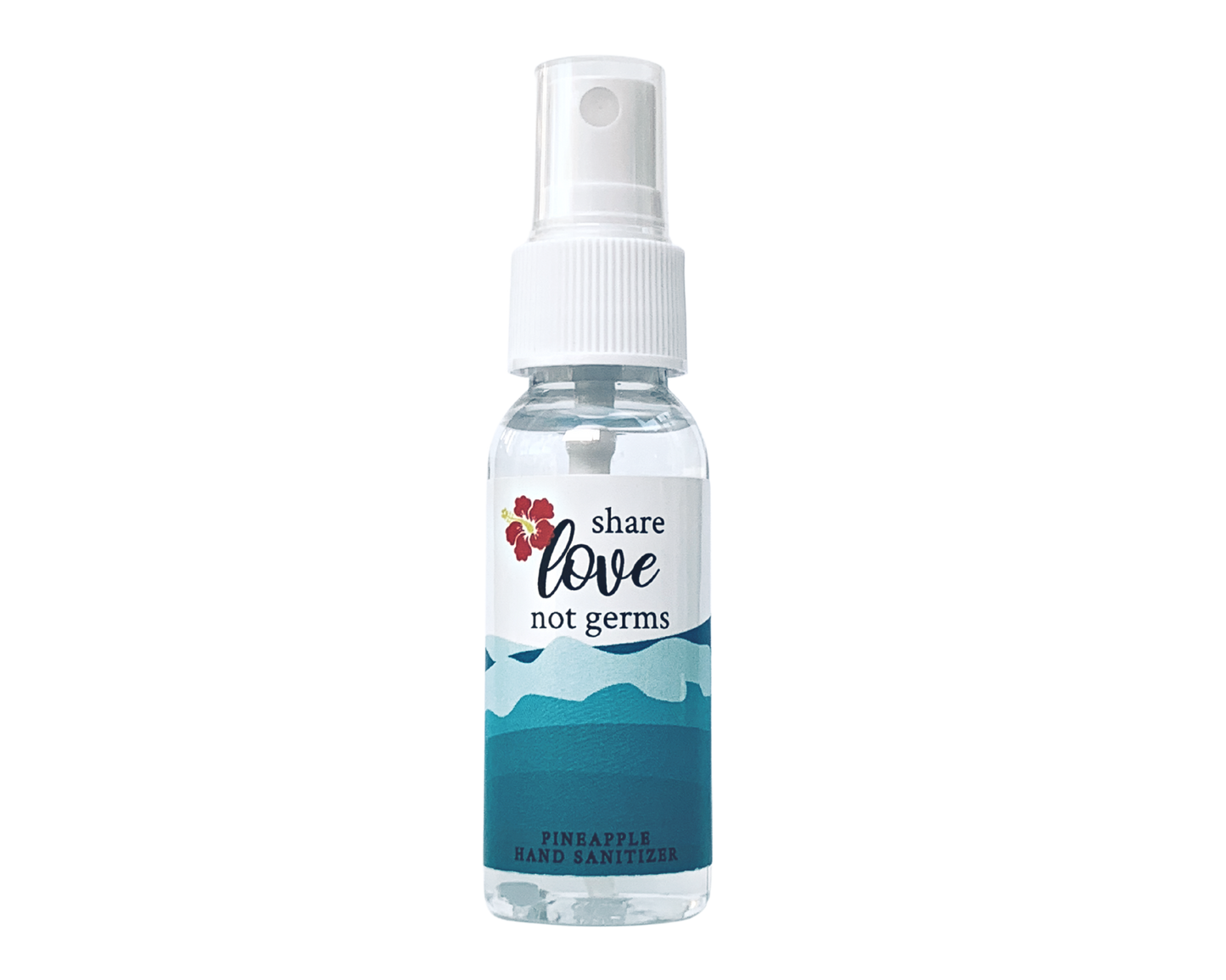Hand Sanitizer Party Favor - Ocean Hibiscus - Share Love Not Germs - with Aloe & Essential Oils by Sunshine & Sanitizer