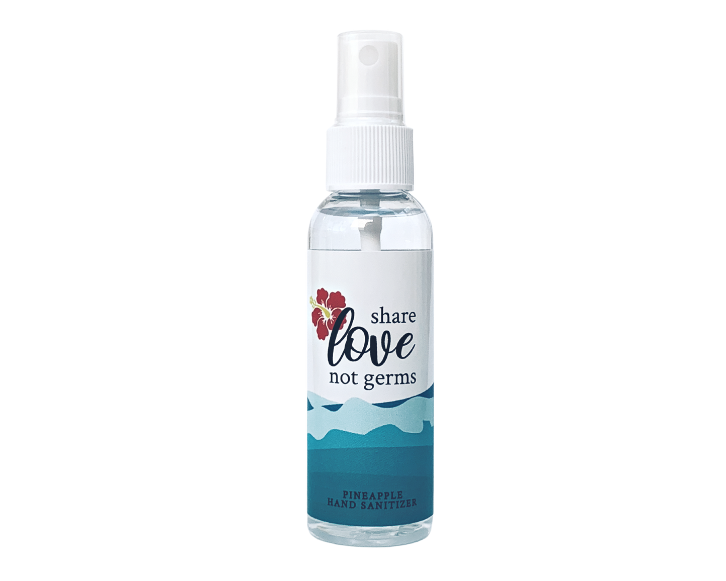 Hand Sanitizer Party Favor - Ocean Hibiscus - Share Love Not Germs - with Aloe & Essential Oils by Sunshine & Sanitizer
