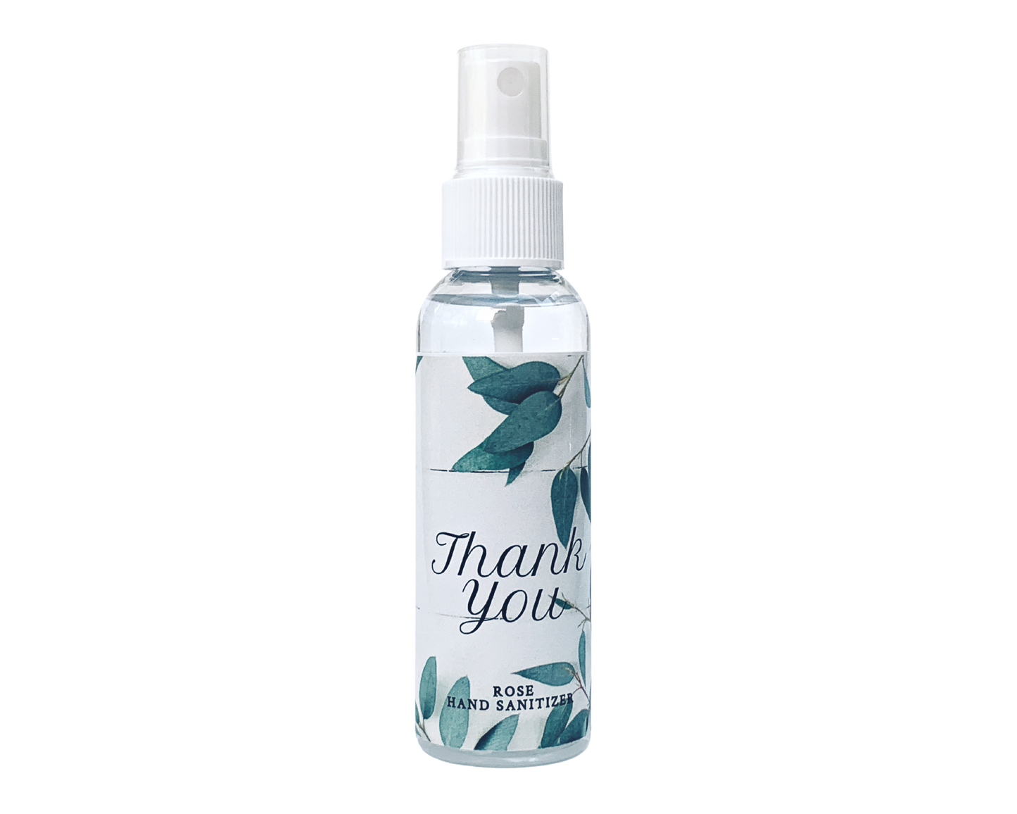 Hand Sanitizer Party Favor - Eucalyptus Leaves - Thank You - with Aloe & Essential Oils by Sunshine & Sanitizer