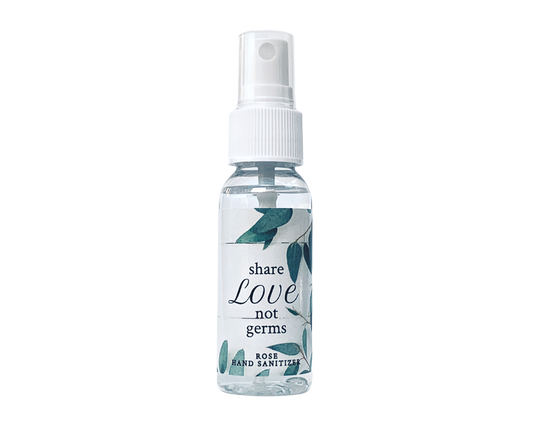 Hand Sanitizer Party Favor - Eucalyptus Leaves - Share Love Not Germs - with Aloe & Essential Oils by Sunshine & Sanitizer