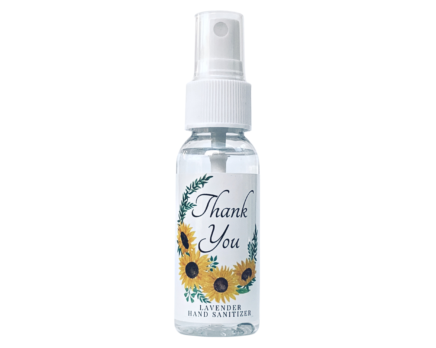 Hand Sanitizer Party Favor - Sunflower Wreath - Thank You - with Aloe & Essential Oils by Sunshine & Sanitizer