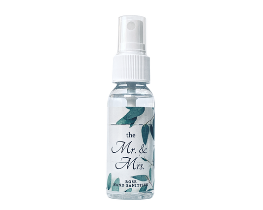 Hand Sanitizer Party Favor - Eucalyptus Leaves - The Mr and Mrs - with Aloe & Essential Oils by Sunshine & Sanitizer