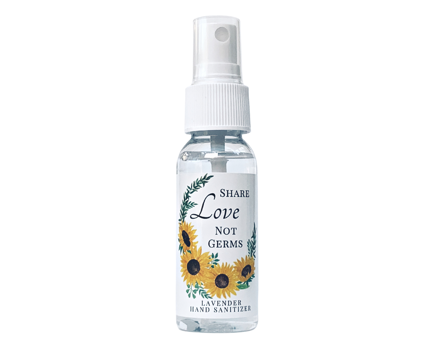 Hand Sanitizer Party Favor - Sunflower Wreath - Share Love Not Germs - with Aloe & Essential Oils by Sunshine & Sanitizer