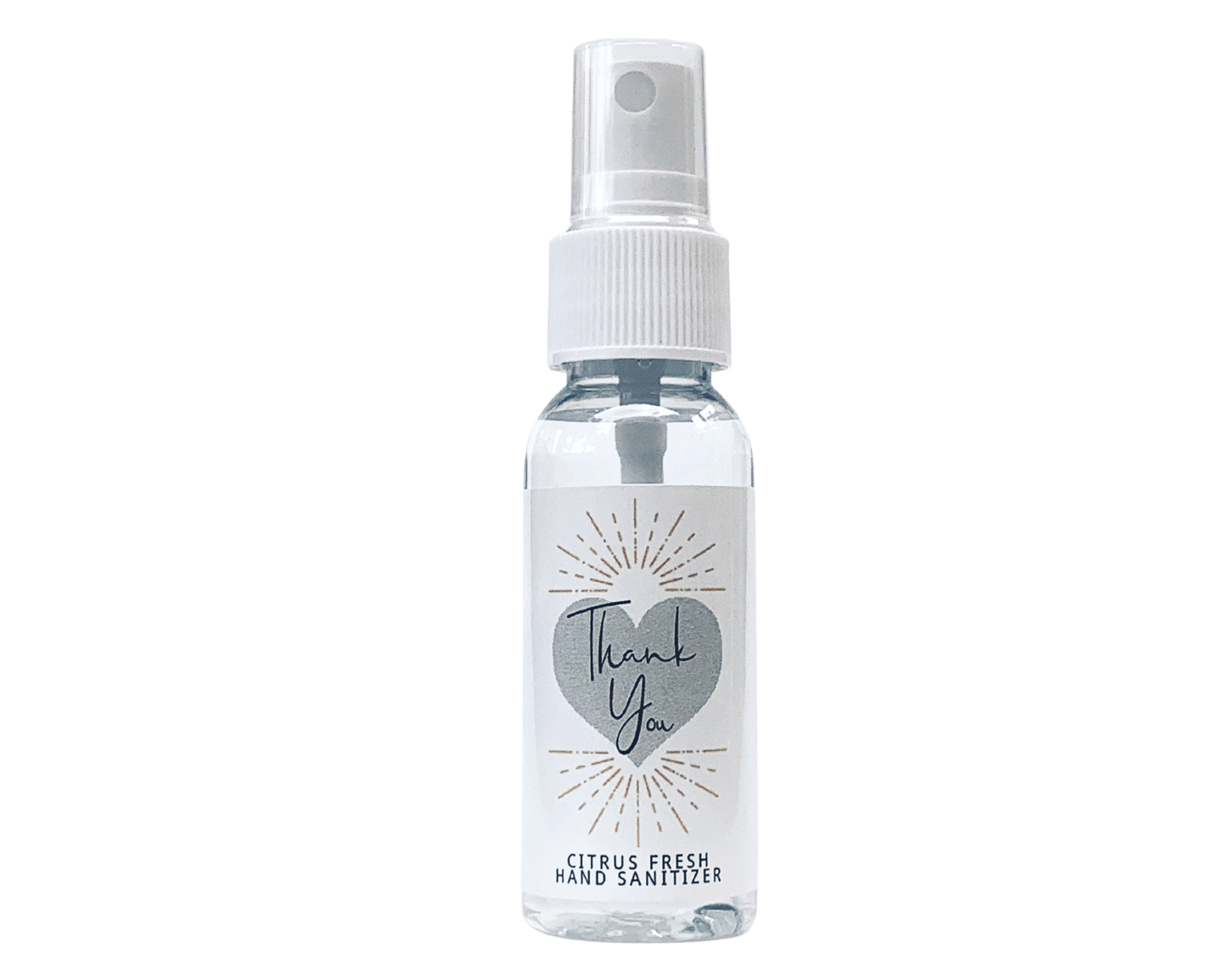Hand Sanitizer Party Favor - Thank You Bursting Heart - with Aloe & Essential Oils by Sunshine & Sanitizer