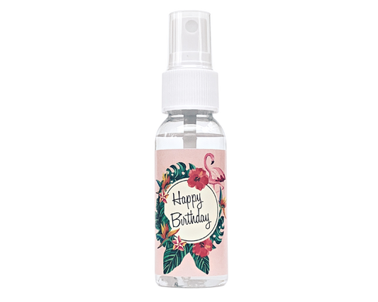 Hand Sanitizer Party Favor - Birthday Flamingo - with Aloe & Essential Oils by Sunshine & Sanitizer