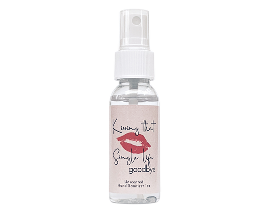 Bachelorette Party Hand Sanitizer Party Favor - Kissing That Single Life Goodbye - with Aloe & Essential Oils by Sunshine & Sanitizer